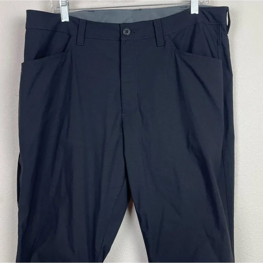 Eddie Bauer black nylon hiking pants Men's tag size 38X32 (37X32 actual)